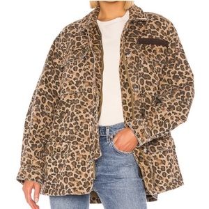 FREE PEOPLE CHEETAH MILITARY JACKET